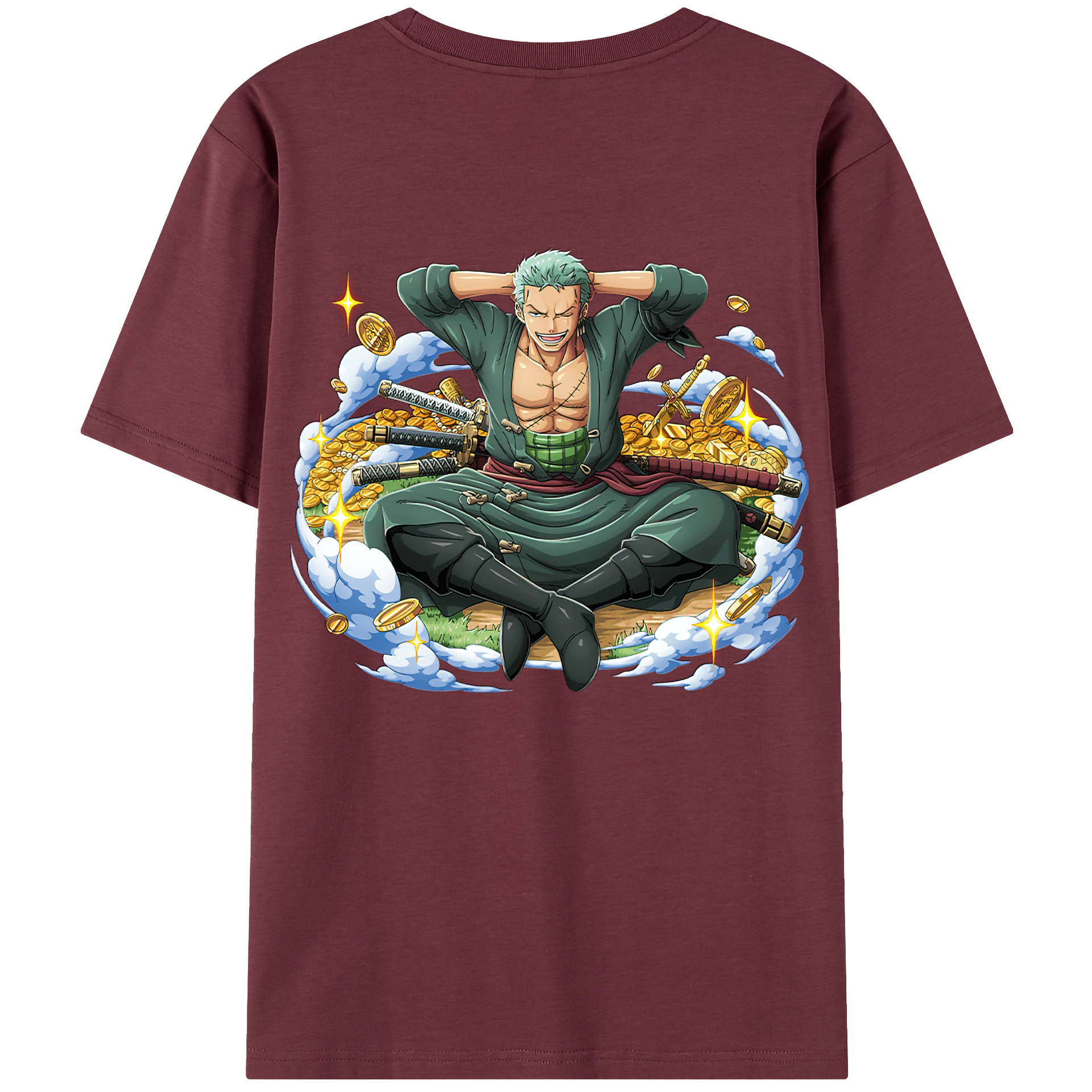 ワンピース ロロノア・ゾロ ONE PIECE Roronoa Zoro 綿100％半袖Tシャツ（背面プリント）